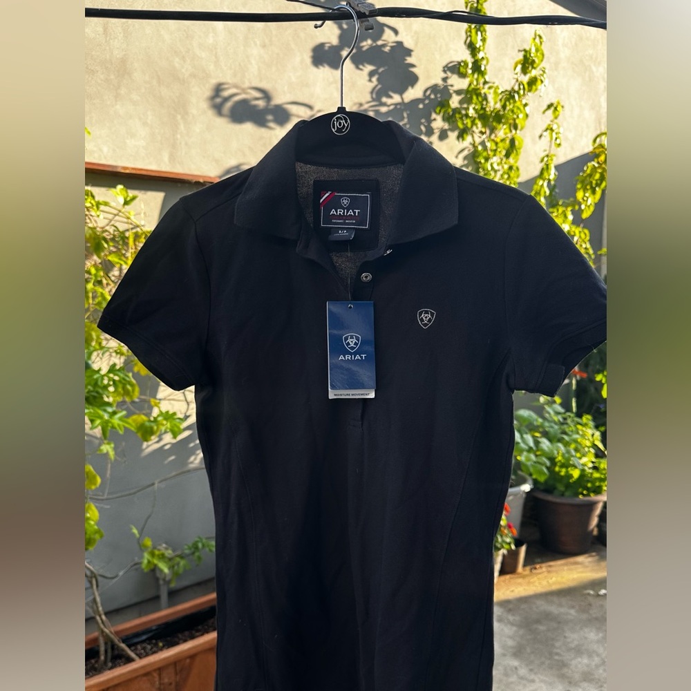 Ariat Women’s Prix Black Equestrian Polo Shirt NWT Small